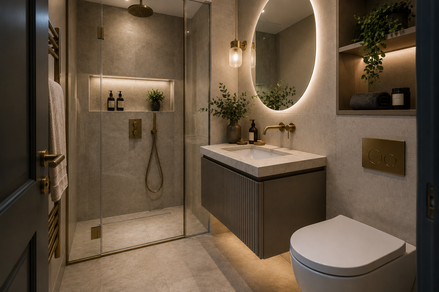 Modern remodeled bathroom